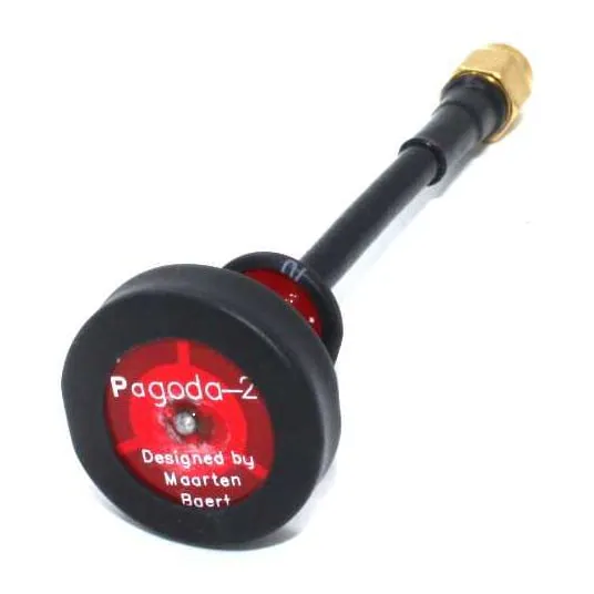 Pagoda 5.8G Omni FPV Antenna (SMA / RP-SMA) — Color: Black & Red, Length: Short, Connector: SMA