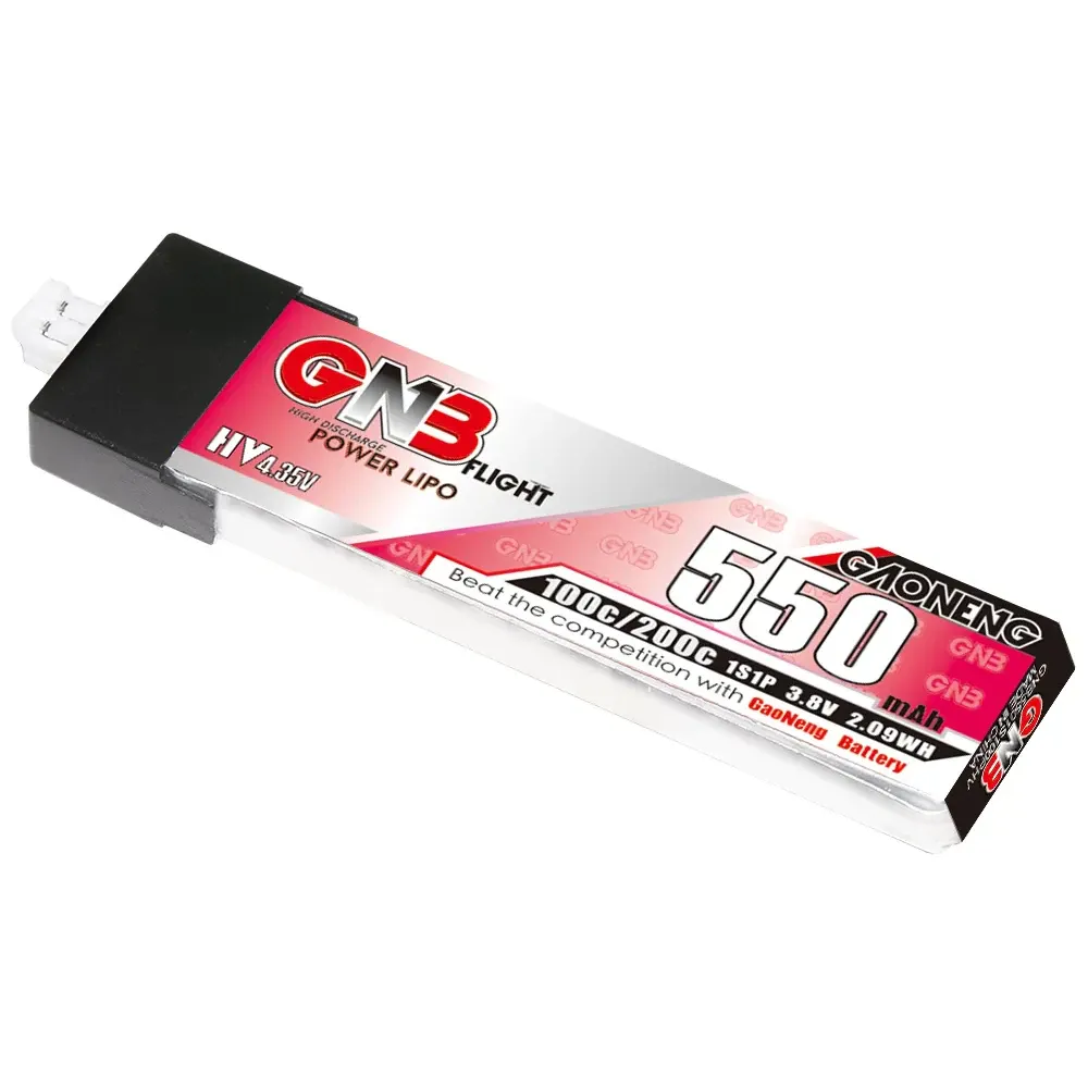 GAONENG GNB 550mAh 1S 3.8V 100C LiHV Battery — Connector: PH2.0 Plastic Head