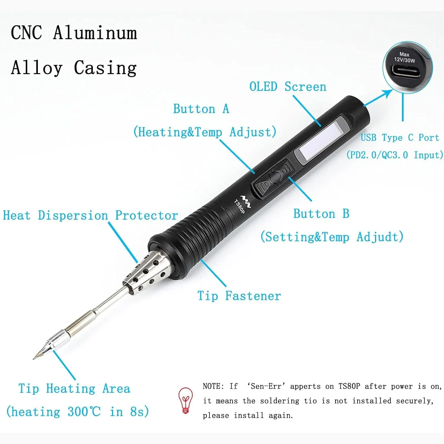 MINIWARE TS80P Portable Smart Soldering Iron