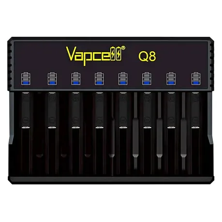 Vapcell Q8 8-Bay 18650/21700 Li-ion Cell Charger