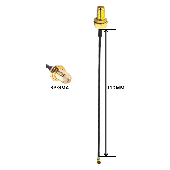 TrueRC U.FL to RP-SMA Pigtail RG178 — Length: 100MM