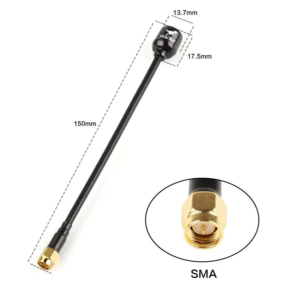 HGLRC Long Range Hammer Mini 2.5dBi 5.8G FPV Antenna — Connector: SMA, Polarization: LHCP, Connector: SMA, Polarization: RHCP
