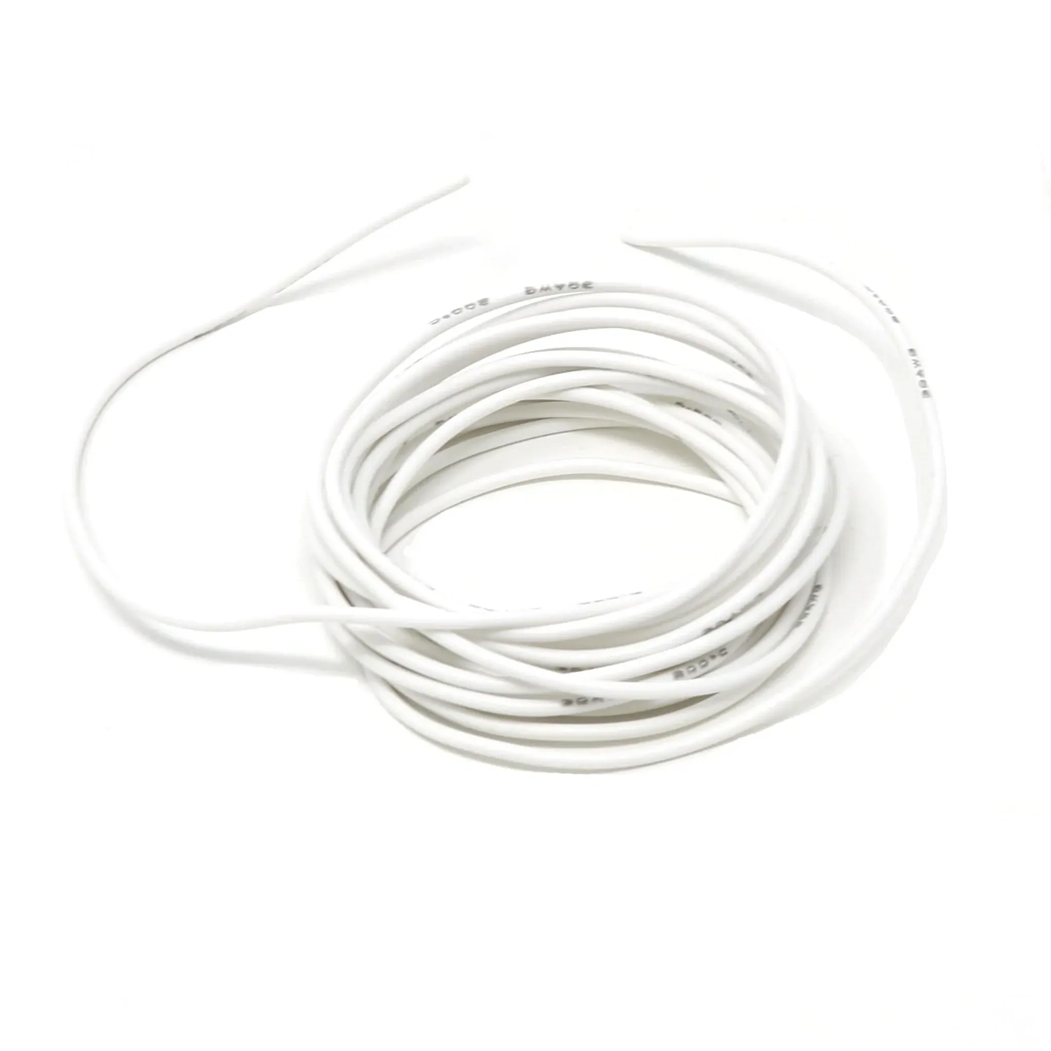 30AWG Silicone Wire — Color: White / Length: 1m, Color: White / Length: 5m, Color: White / Length: 10m