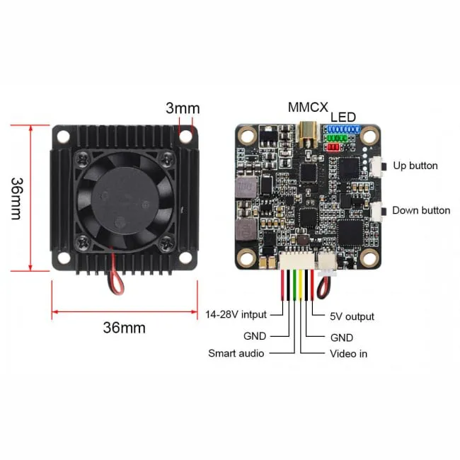 AKK TX3000AC Ultra Long Range 3W VTX (4.9–5.9G)