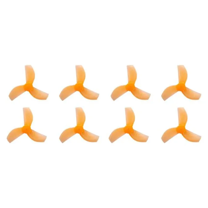 Gemfan 35mm 3-Blade Durable Propeller — 1mm Shaft (Set of 8 — 4CW+4CCW) — Color: Orange