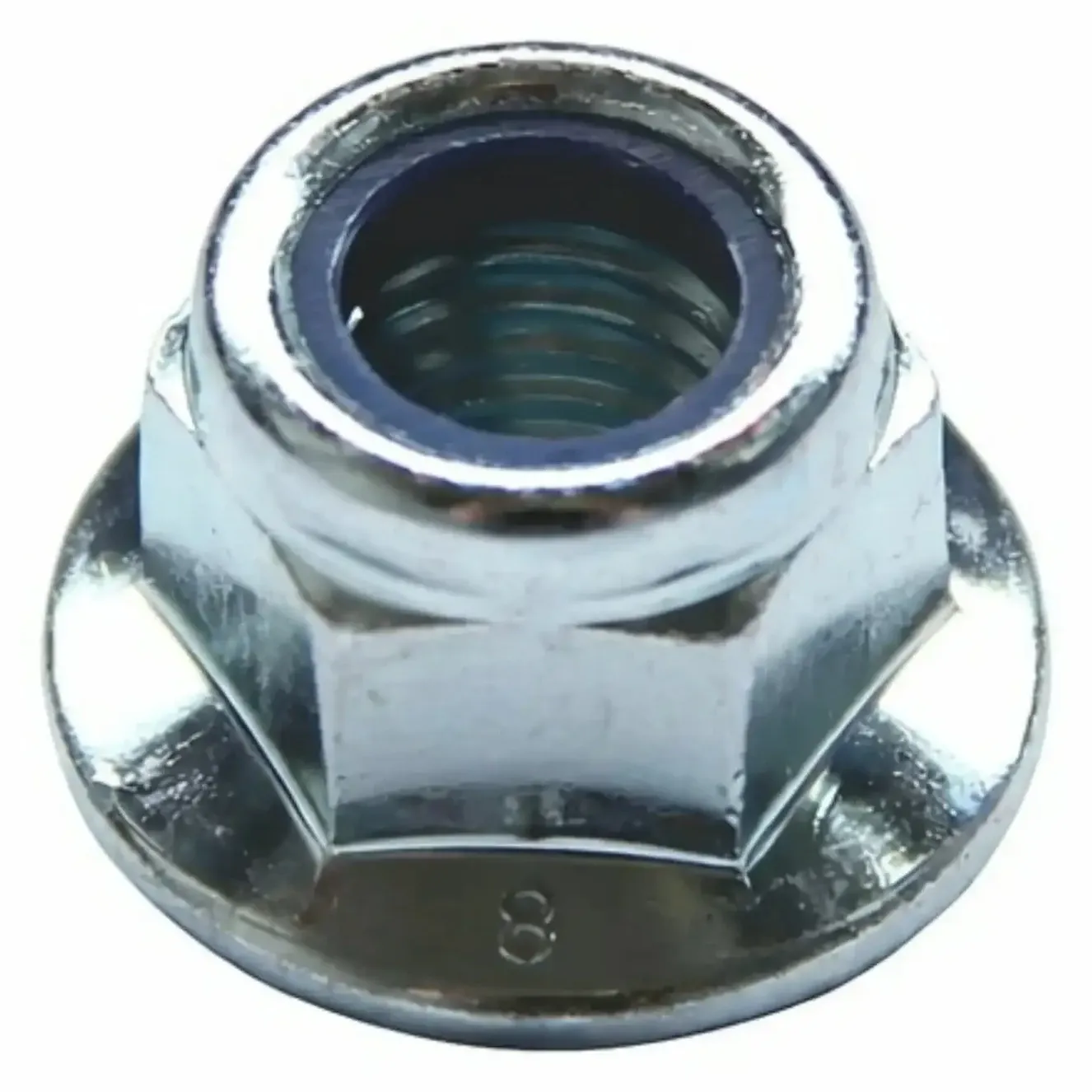M6 Hex Flange Lock Nut, Grade 10 Blue Zinc Plated Steel