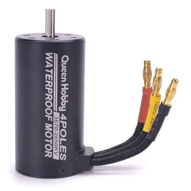 Queen Hobby 3670 2150/2650KV Waterproof Brushless Motor for 1/8–1/10 RC Cars