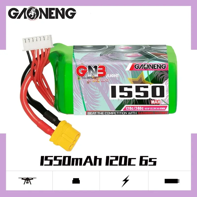 GAONENG GNB 1550mAh 6S 22.2V 120C XT60 LiPo Battery