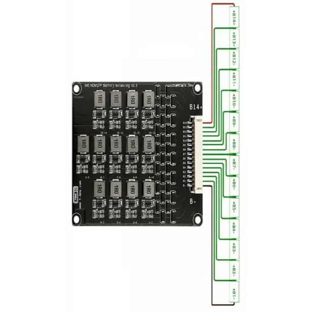 14-String 1.2A Inductive Active Balancer Board for Li-ion/LiFePO4