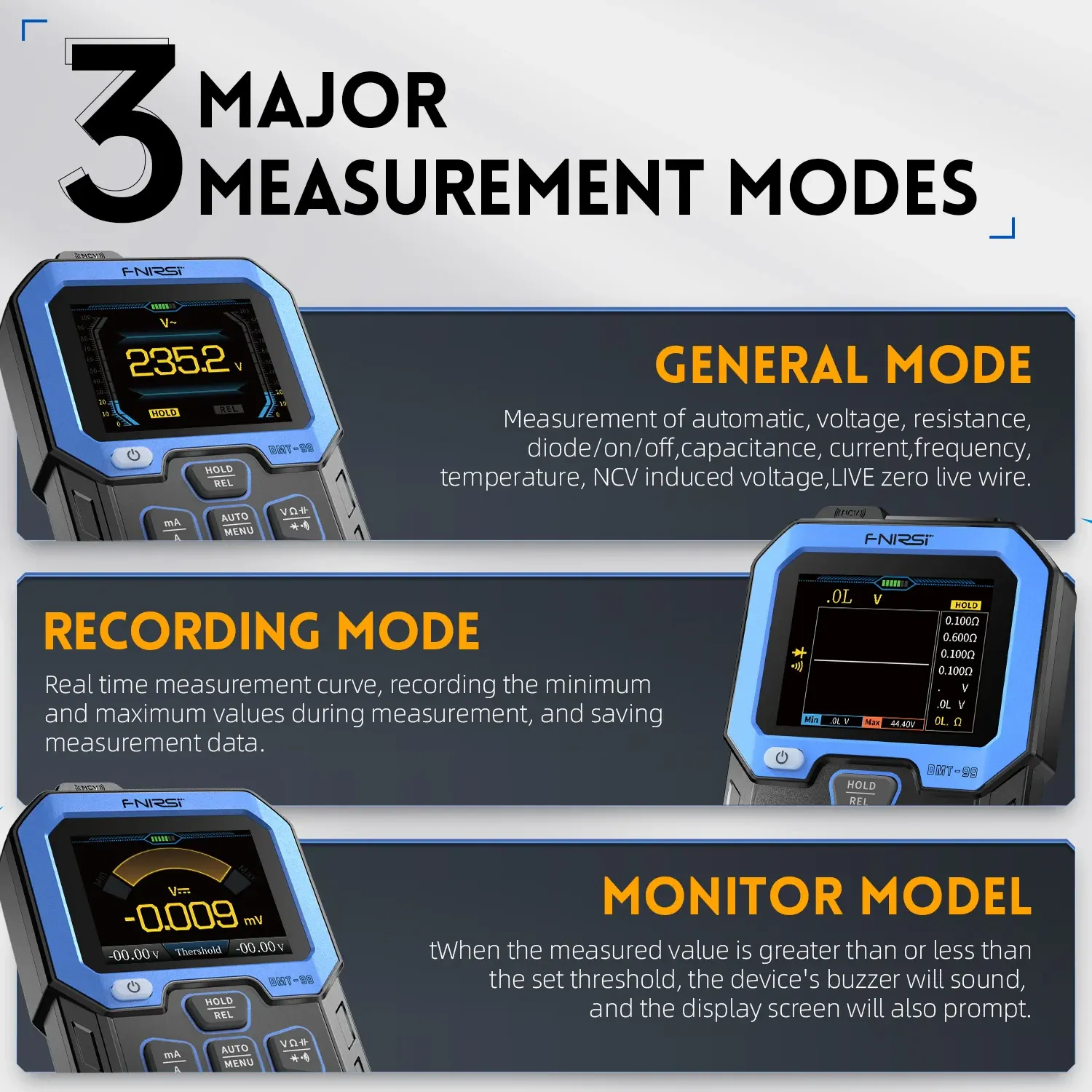 FNIRSI DMT-99 Intelligent Color Screen Digital Multimeter