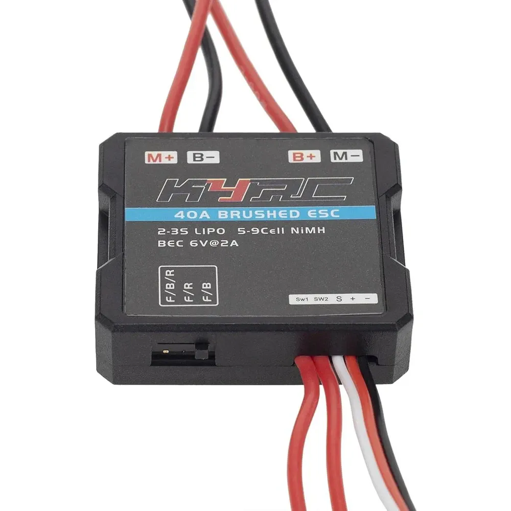 ReadyToSky Two-Way 40A Brushed ESC with 6V/3A BEC for 1/16–1/18 RC Cars