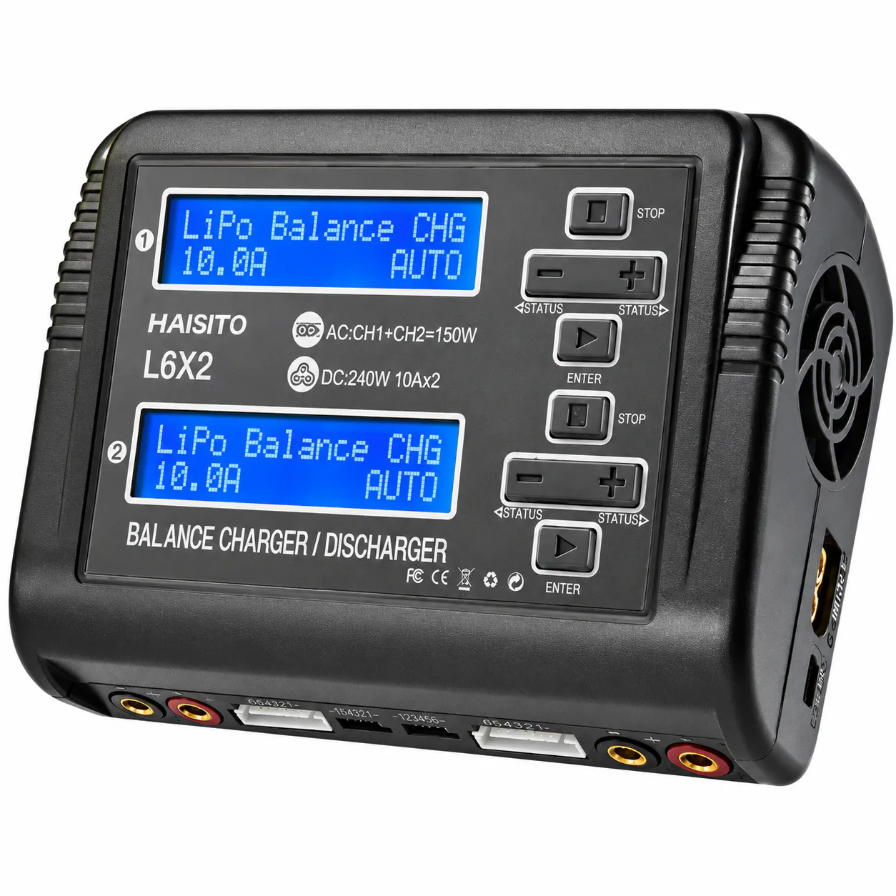 HTRC L6X2 AC 150W / DC 240W 10A Dual-Channel 1-6S Charger