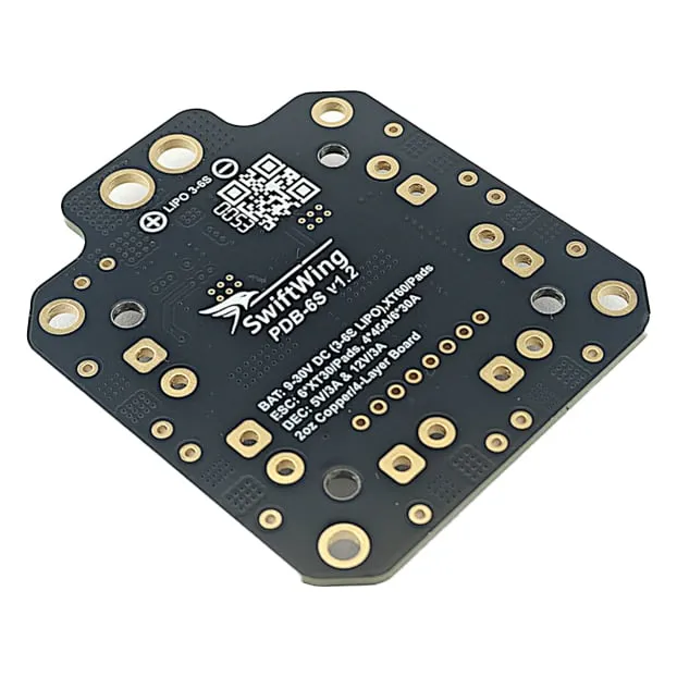 SwiftWing PDB-6S 12V/5V Buck Distribution Board