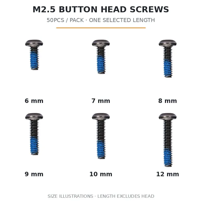 FlyFishRC M2.5 Button Head Screws Pack (50PCS)