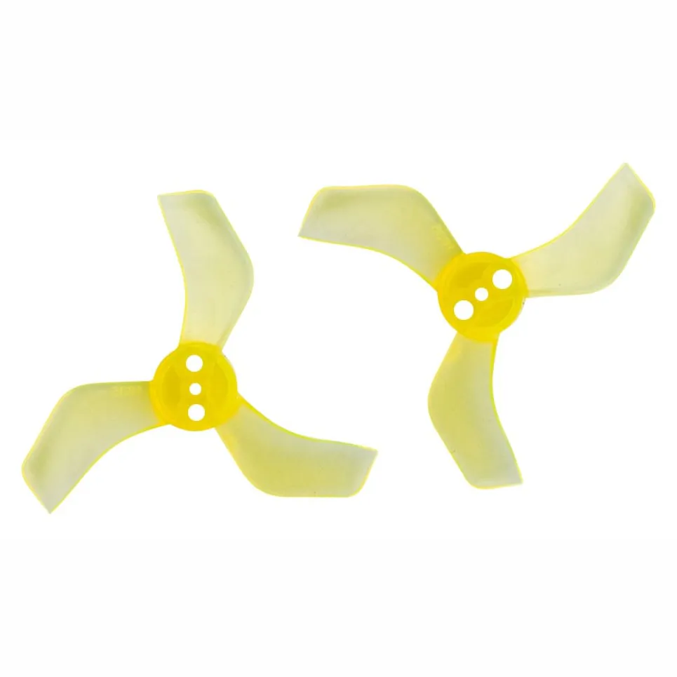 Gemfan 1635 3-Blade 40mm Propeller (Set of 8, T-Mount — 4CW+4CCW) — Color: Clear Yellow / Shaft: 1.5mm