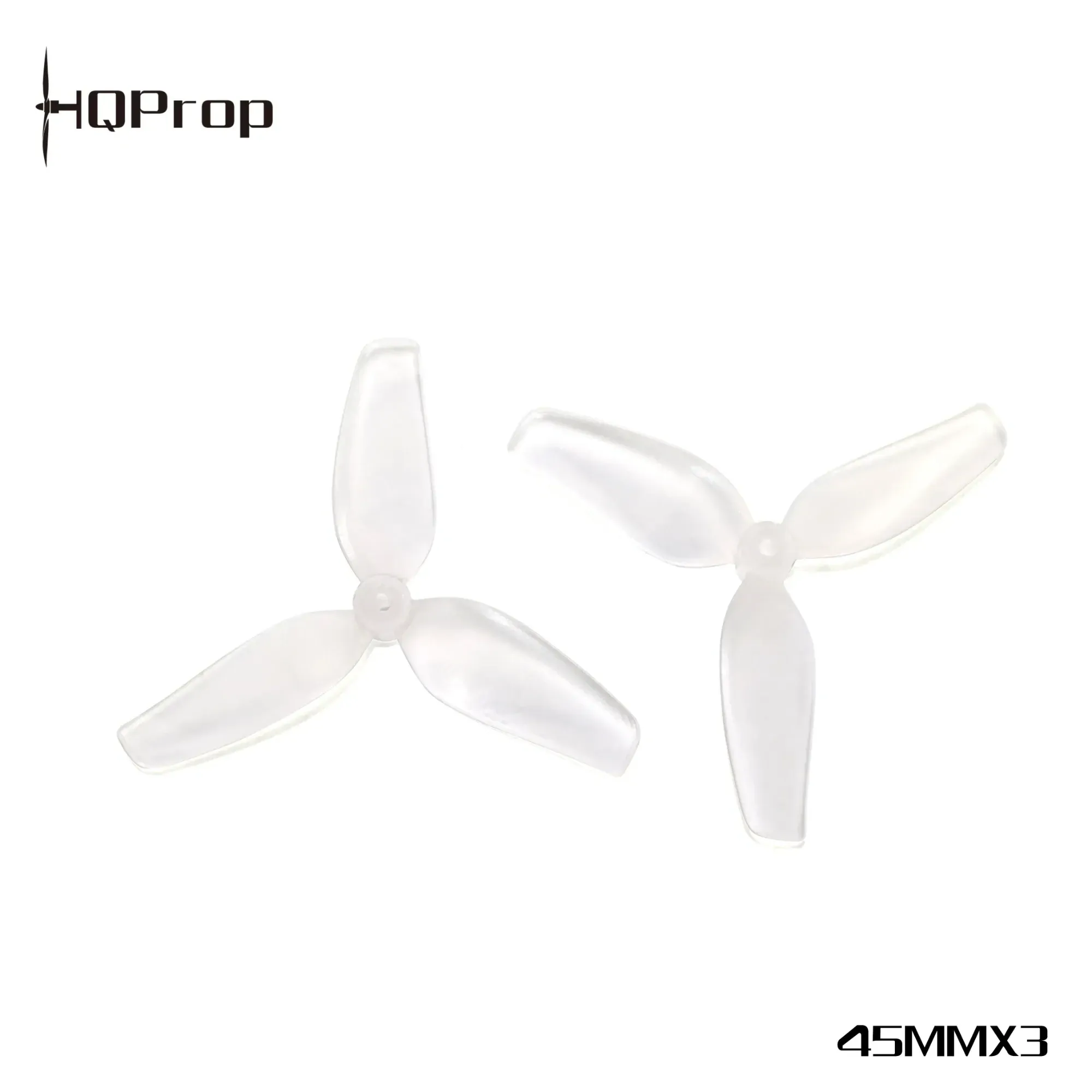 HQProp 45mm 3-Blade Whoop Propeller 1.5mm Shaft (Set of 4, 2CW+2CCW) — Color: White