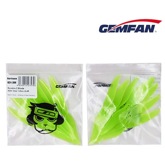 Gemfan Hurricane 4024 2-Blade Propeller (1.5mm Shaft, Set of 8) (4CW+4CCW)
