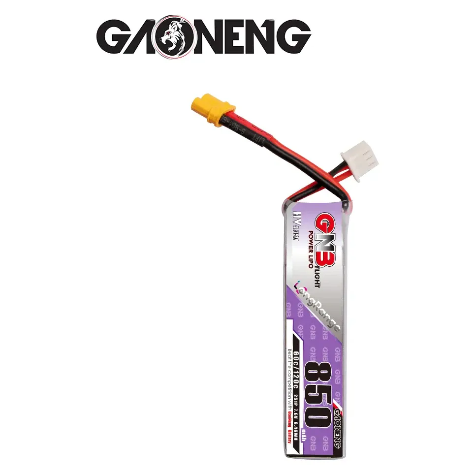 GAONENG GNB 850mAh 2S 7.6V 60C XT30 LiHV Battery (Long)