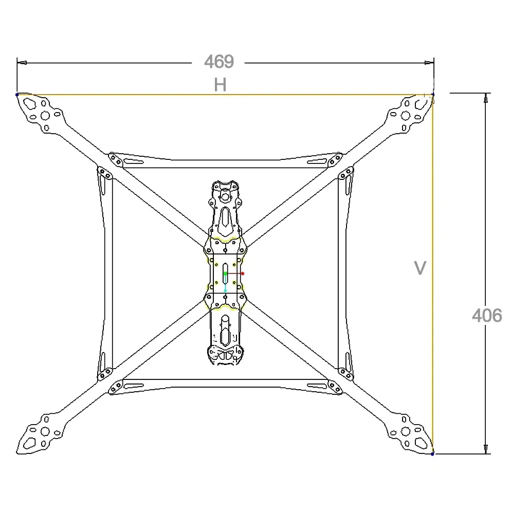 Mark4 V2 13-Inch Carbon Fiber FPV Drone Frame