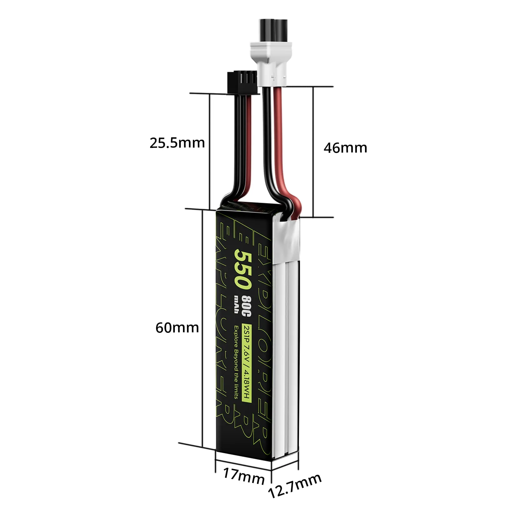 Flywoo Explorer 550mAh 2S 80C LiHV Battery 2Pcs