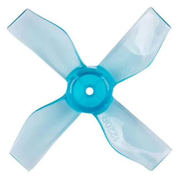 Gemfan 1220-4 31mm 4-Blade Whoop Propeller (0.8mm Shaft, Set of 8) (4CW+4CCW) — Color: Clear Blue