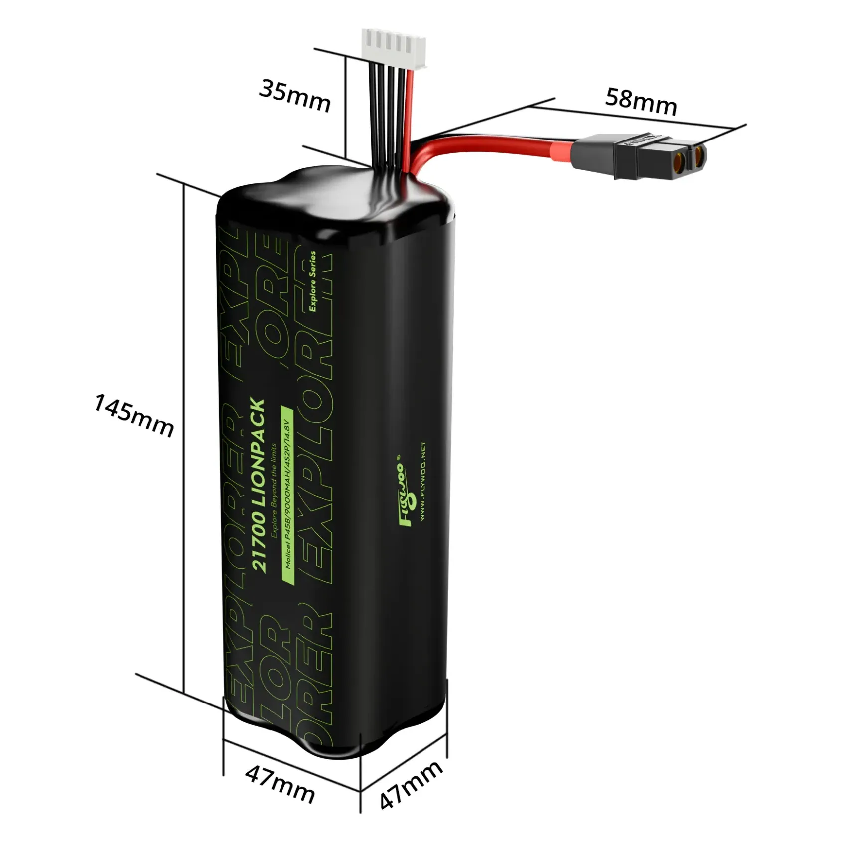 Flywoo Explorer Molicell P45B 21700 4S2P 9000mAh LionPack Battery