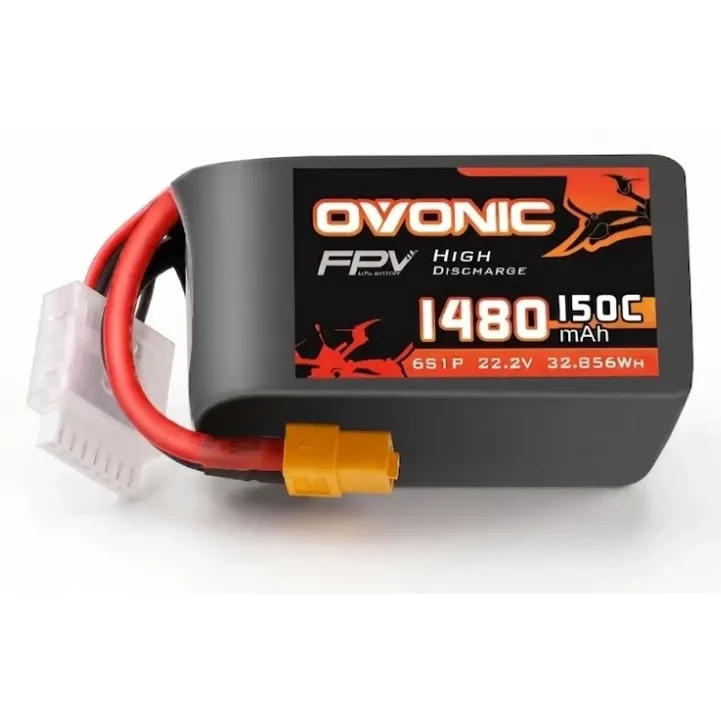Ovonic 1480mAh 6S 150C 22.2V LiPo Battery with XT60 Plug