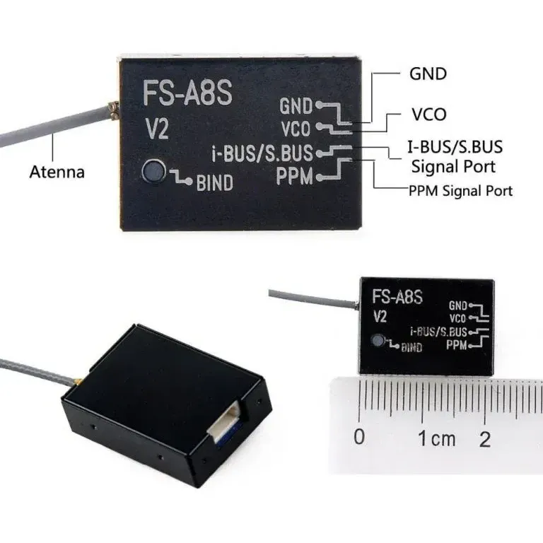 FlySky FS-A8S 2.4GHz 8CH Mini Receiver (Rev 2)