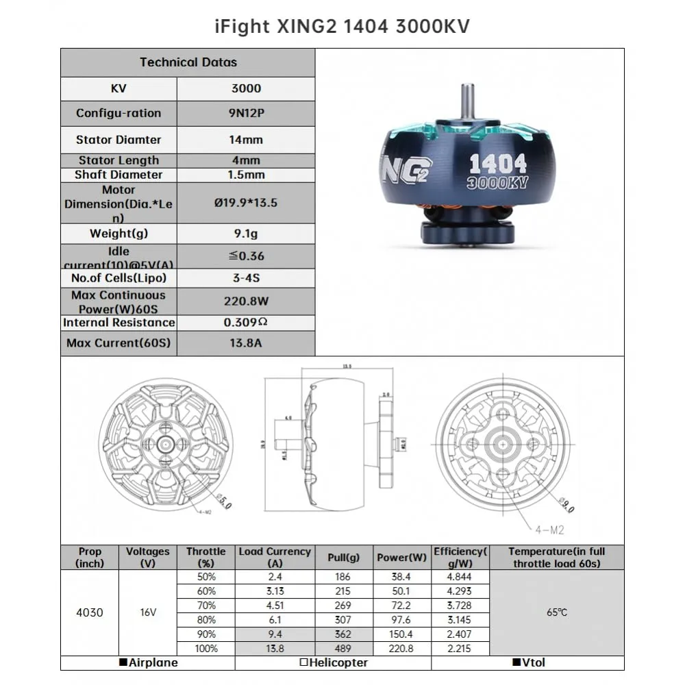 iFlight XING2 1404 Toothpick Motor 3000KV