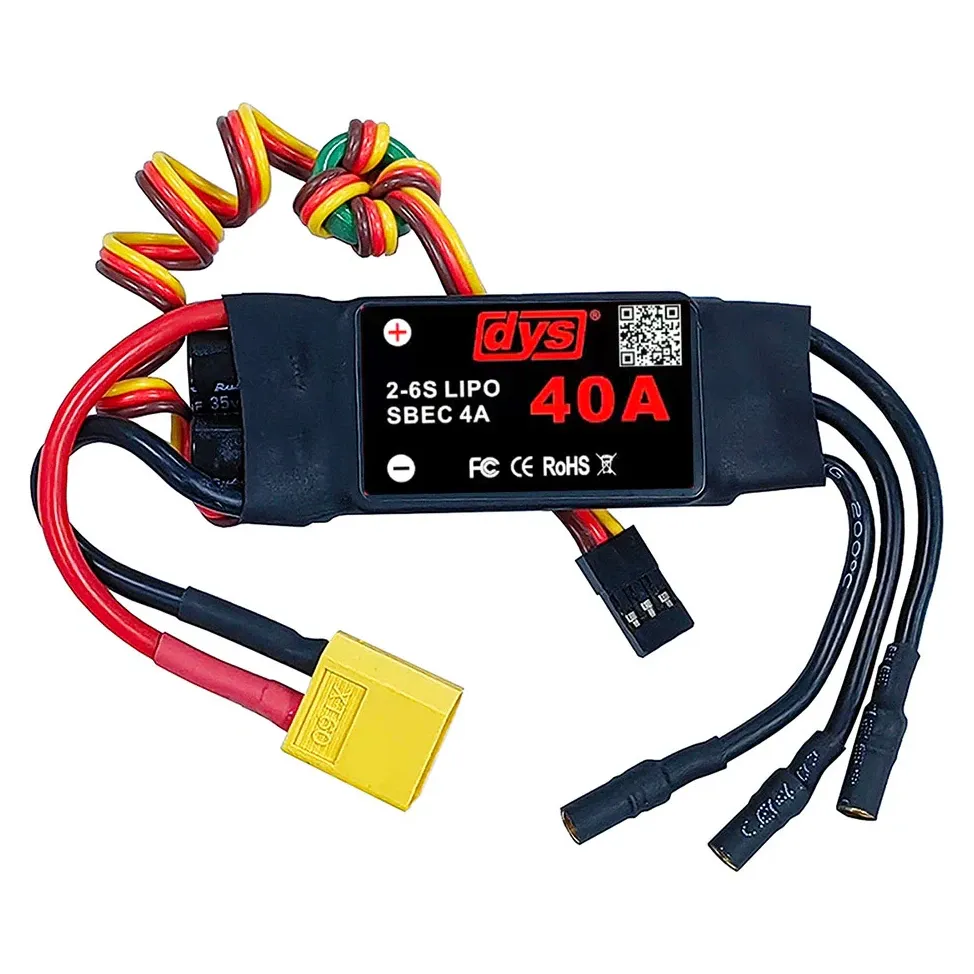 DYS 40A 2-6S Brushless ESC with 5V/4A SBEC, XT60 & 3.5mm Bullets