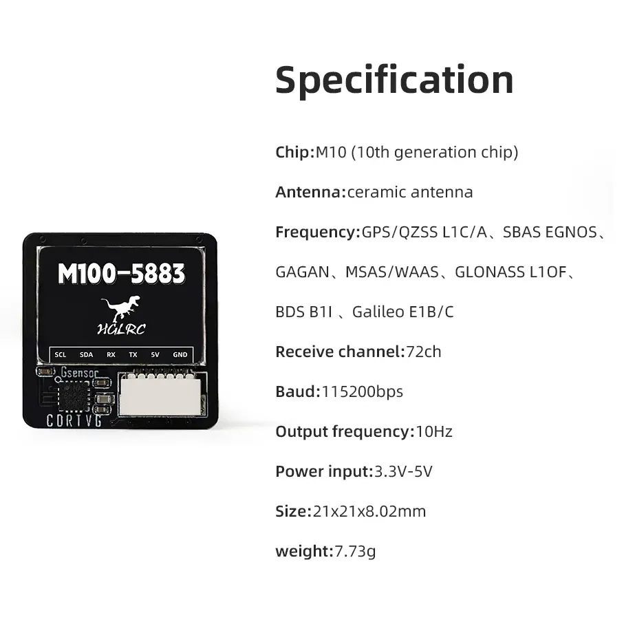 HGLRC M100-5883 GPS Module