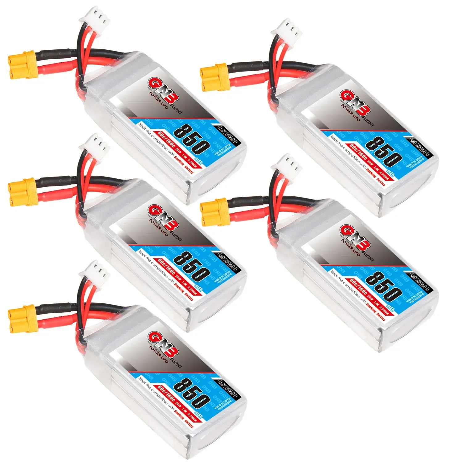 GNB 2S 7.4V 850mAh 80C XT30 LiPo Battery
