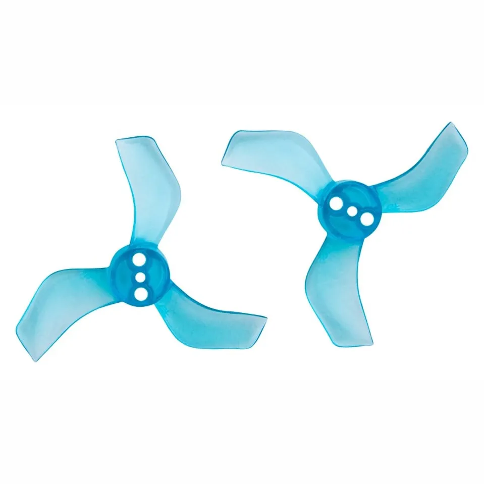 Gemfan 1635 3-Blade 40mm Propeller (Set of 8, T-Mount — 4CW+4CCW) — Color: Clear Blue / Shaft: 1.5mm