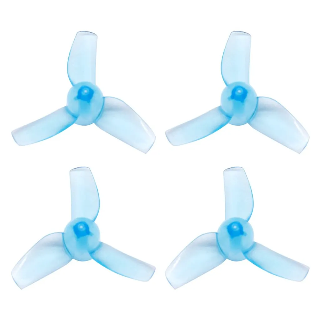 Transparent 31mm 3-Blade Micro Whoop Propellers (0.8mm Shaft) — Color: Clear Blue