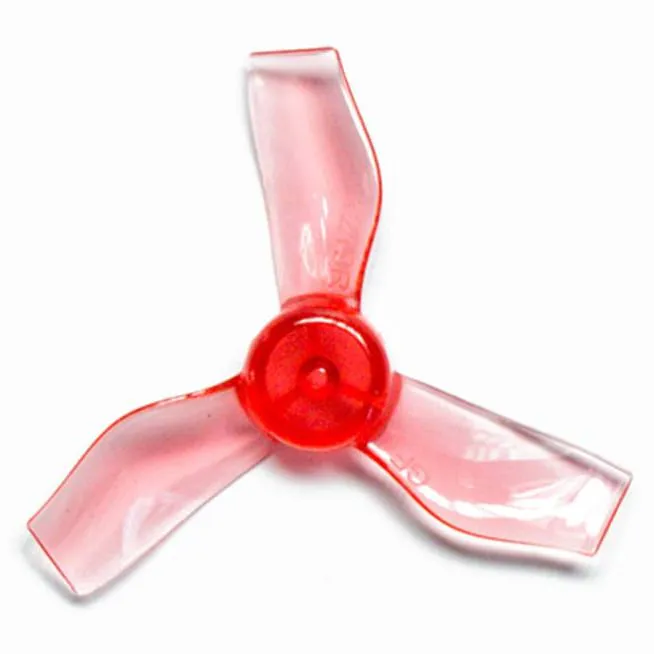 Gemfan 1219-3 31mm 3-Blade Whoop Propeller (1mm Shaft – Set of 8) — Color: Clear Red