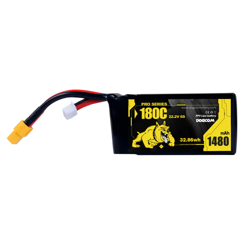 DOGCOM 1480mAh 180C 6S 22.2V EXTREMELY HIGH DISCHARGE RACING LIPO-XT60