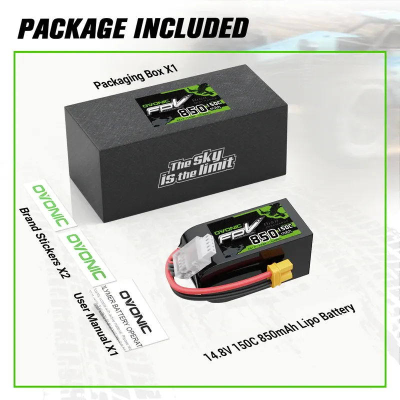 OVONIC 850mAh 4S 150C LiPo Battery (XT30)