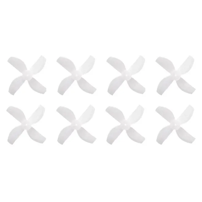 Gemfan 35mm 1.4" 4-Blade Durable Propeller – 1mm Shaft (Set of 8 — 4CW+4CCW) — Color: Milk White