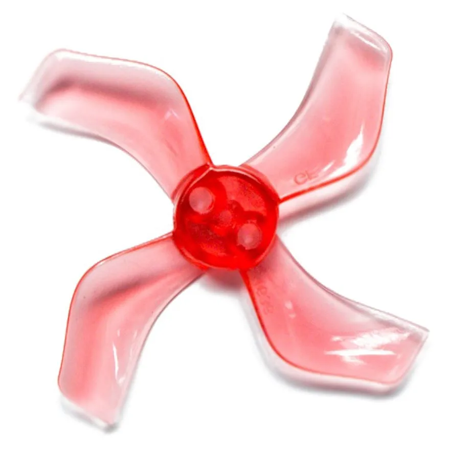 Gemfan 1636-4 40mm 4-Blade Whoop Propeller (T-Mount, Set of 8) (4CW+4CCW) — Color: Clear Red / Shaft: 1mm