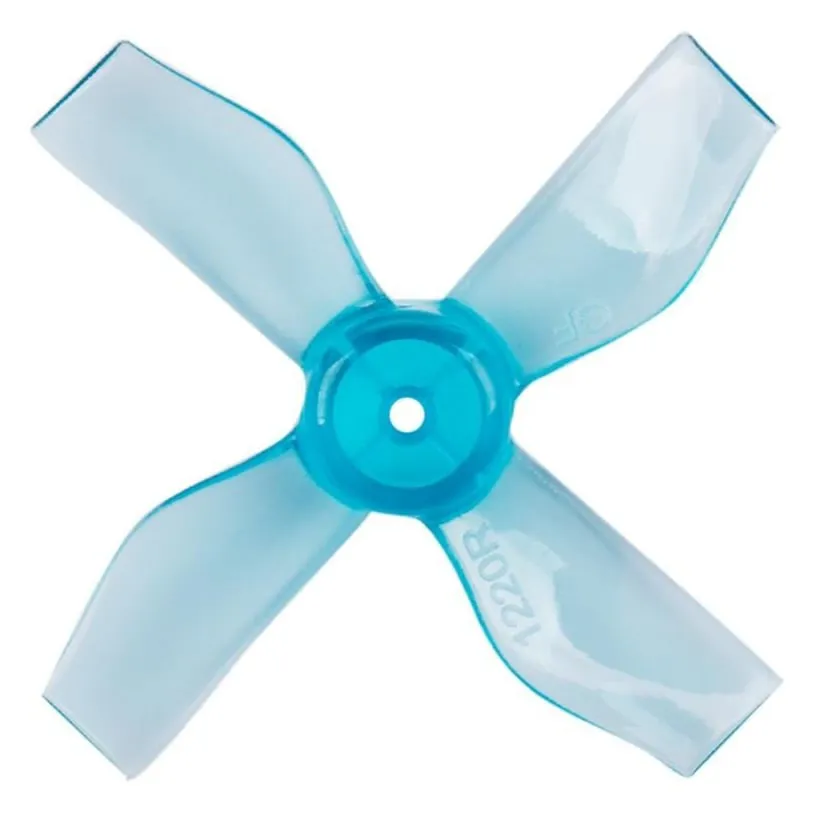 Gemfan 1220-4 31mm 4-Blade Whoop Propeller (8 Pack — 4CW+4CCW) — Color: Clear Blue / Shaft: 0.8mm, Color: Clear Blue / Shaft: 1mm