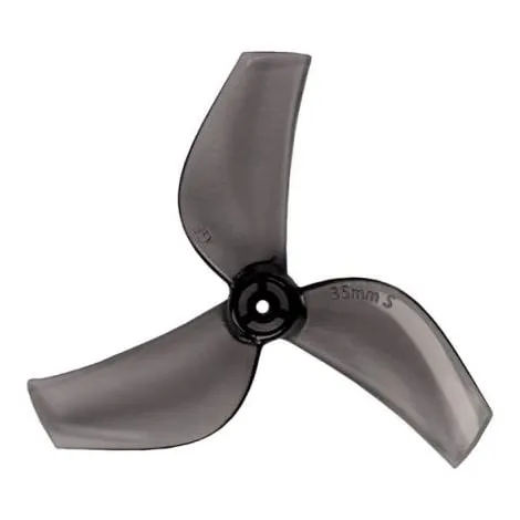 Gemfan 35MMS 3-Blade Propeller 1mm Shaft (Set of 8 — 4CW+4CCW) – Clear Grey