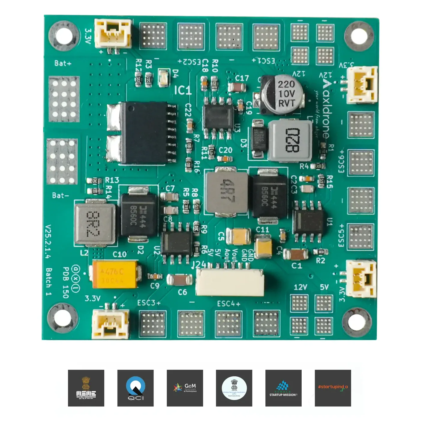 AXL Power Distribution Board 150 with Hall Current Sensor