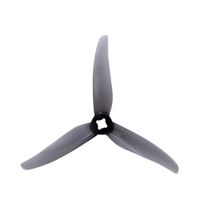 Gemfan Hurricane 4023 Durable Tri-Blade Propeller (Set of 4 — 2CW+2CCW) — Color: Clear Gray