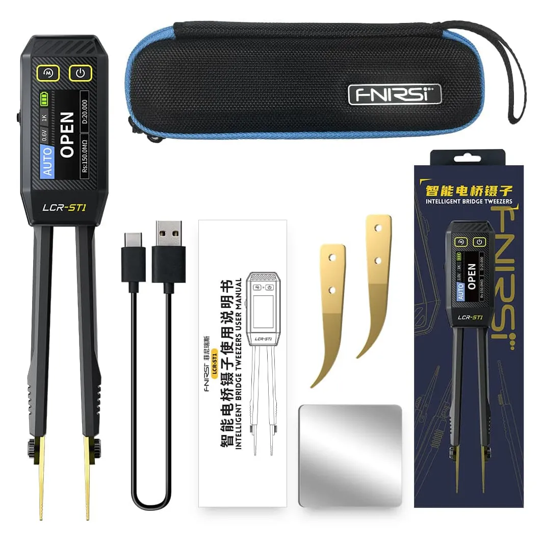FNIRSI LCR-ST1 Mini Smart Digital Tweezer (LCR/SMD/ESR Tester)