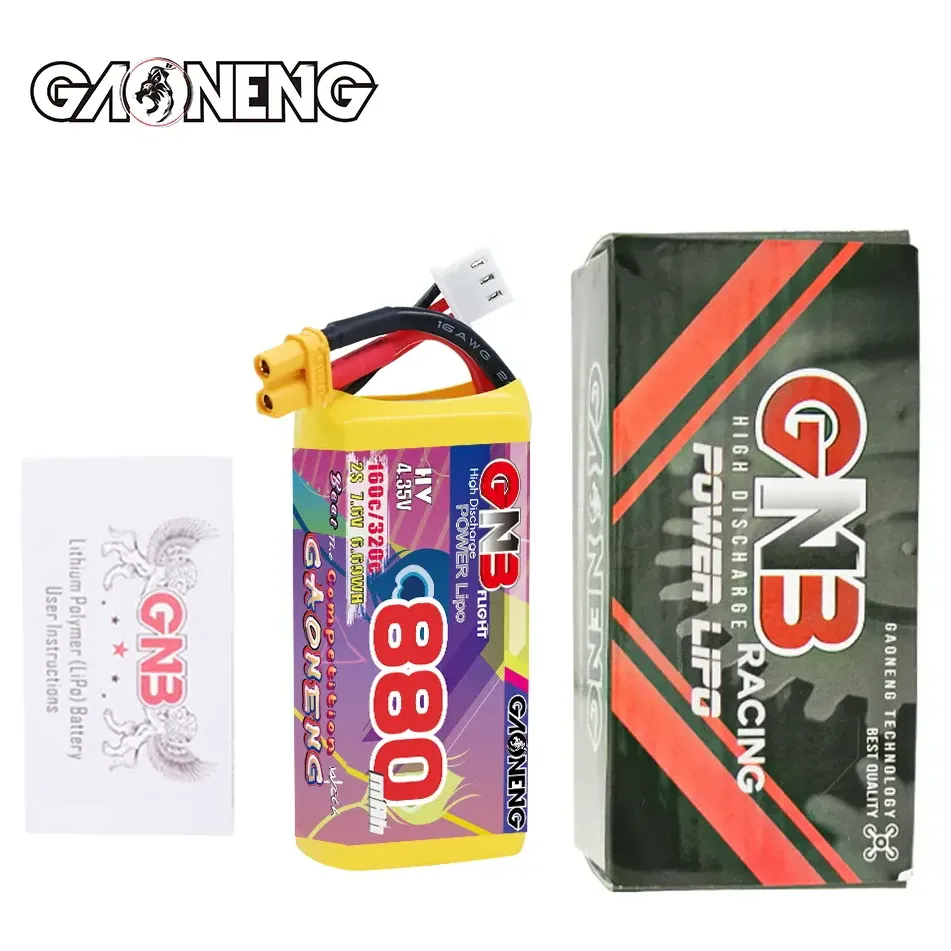 GAONENG GNB 880mAh 2S 7.6V 160C XT30 LiPo Battery