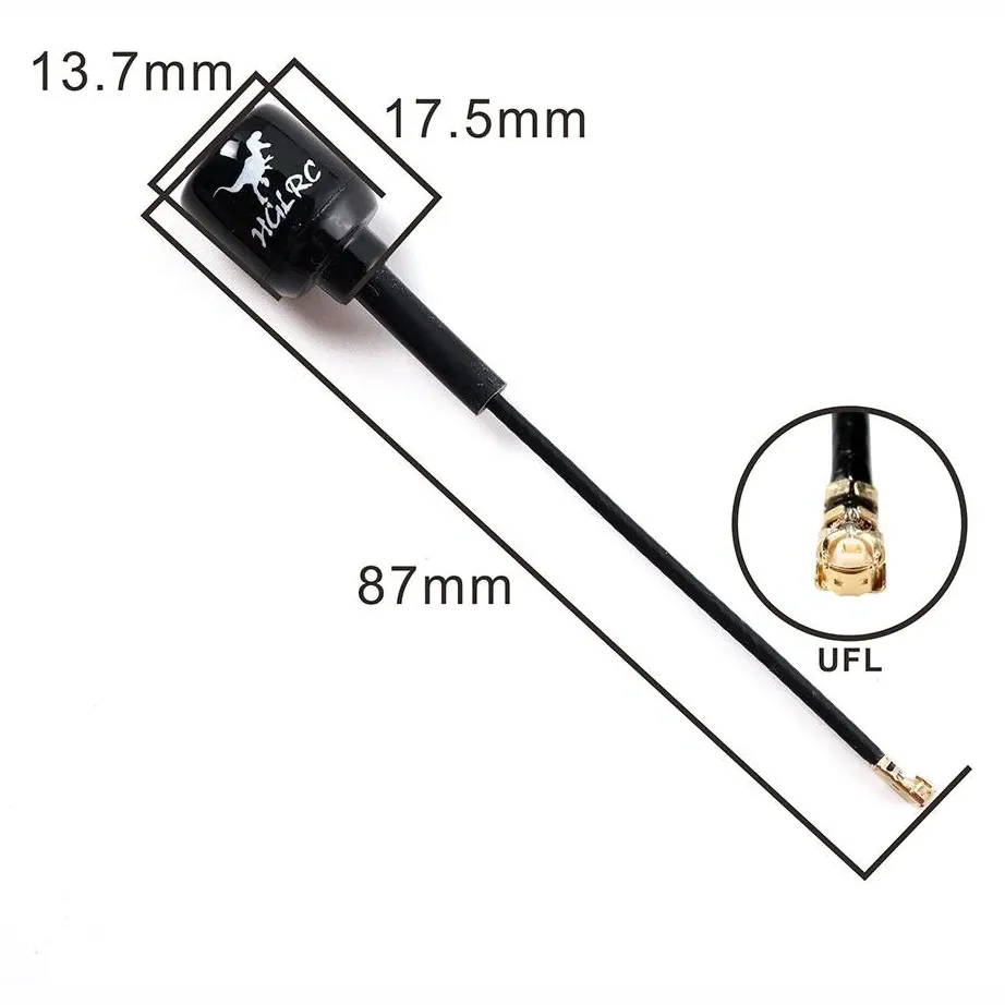 HGLRC Mini Hammer Antenna 2.5dBi 5.8G SMA/MMCX/UFL — Connector: U.FL / Polarization: LHCP, Connector: U.FL / Polarization: RHCP