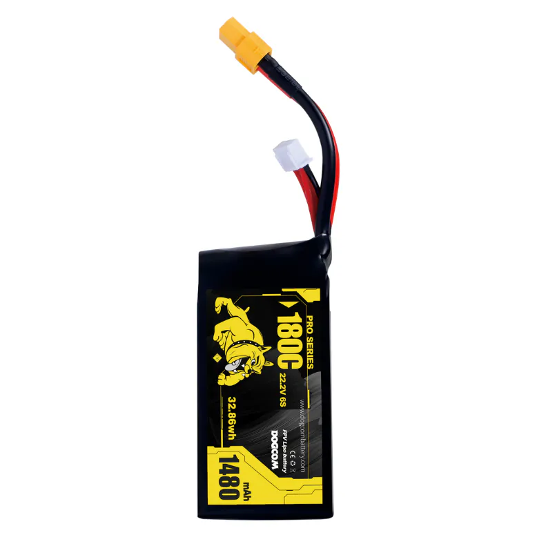DOGCOM 1480mAh 180C 6S 22.2V EXTREMELY HIGH DISCHARGE RACING LIPO-XT60