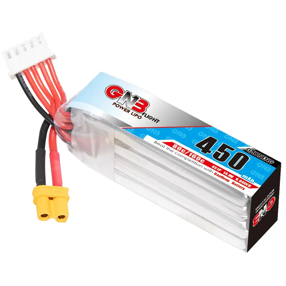 GAONENG GNB 450mAh 4S 80C XT30 LiPo Battery (Long)